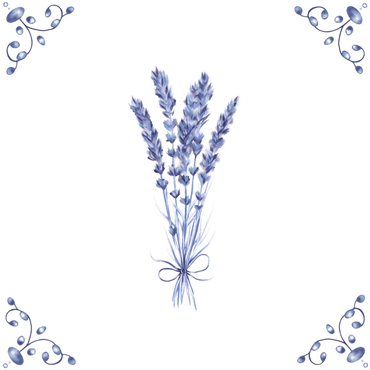Delft Blue Ceramic Tile- Lavender︱Bathroom Tile, Splashback, Kitchen Tiles, Modern Dutch Style