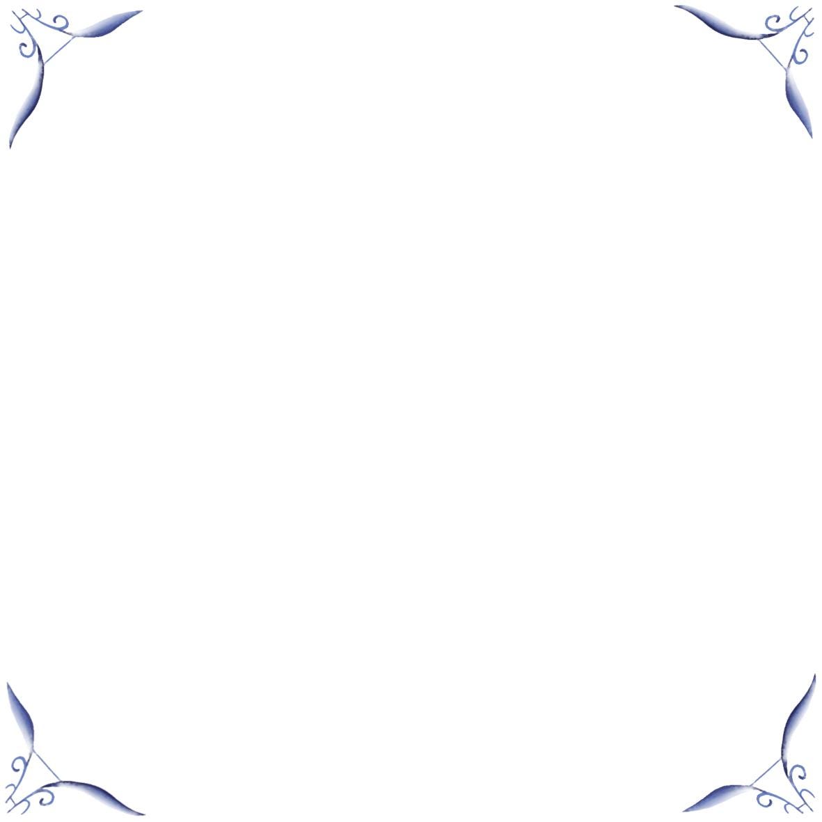 Delft Blue Ceramic Tile- Tile Corners Plain Blank︱Bathroom Tile, Splashback, Kitchen Tiles, Modern Dutch Style
