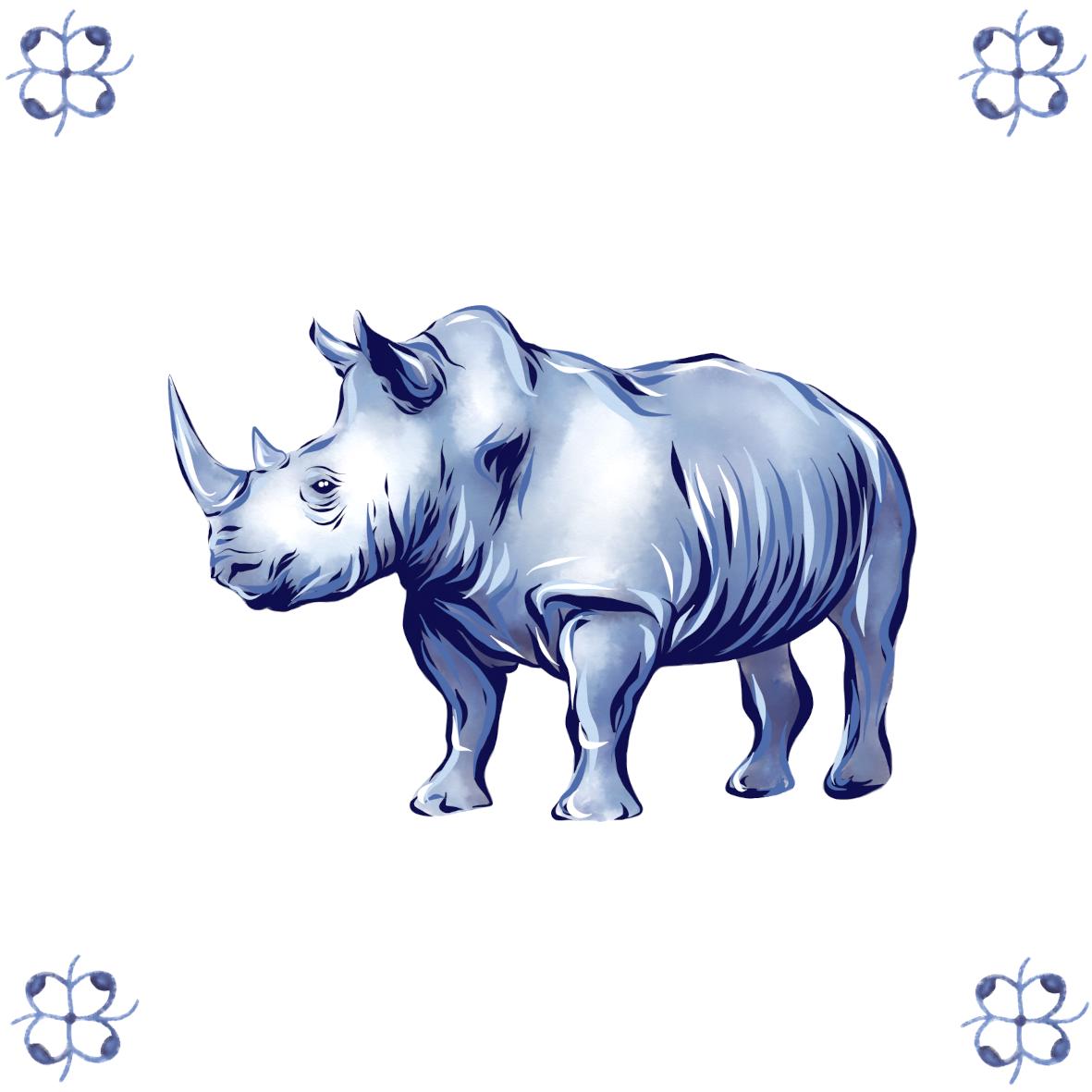 Delft Blue Ceramic Tile- Rhino︱Bathroom Tile, Splashback, Kitchen Tiles, Modern Dutch Style