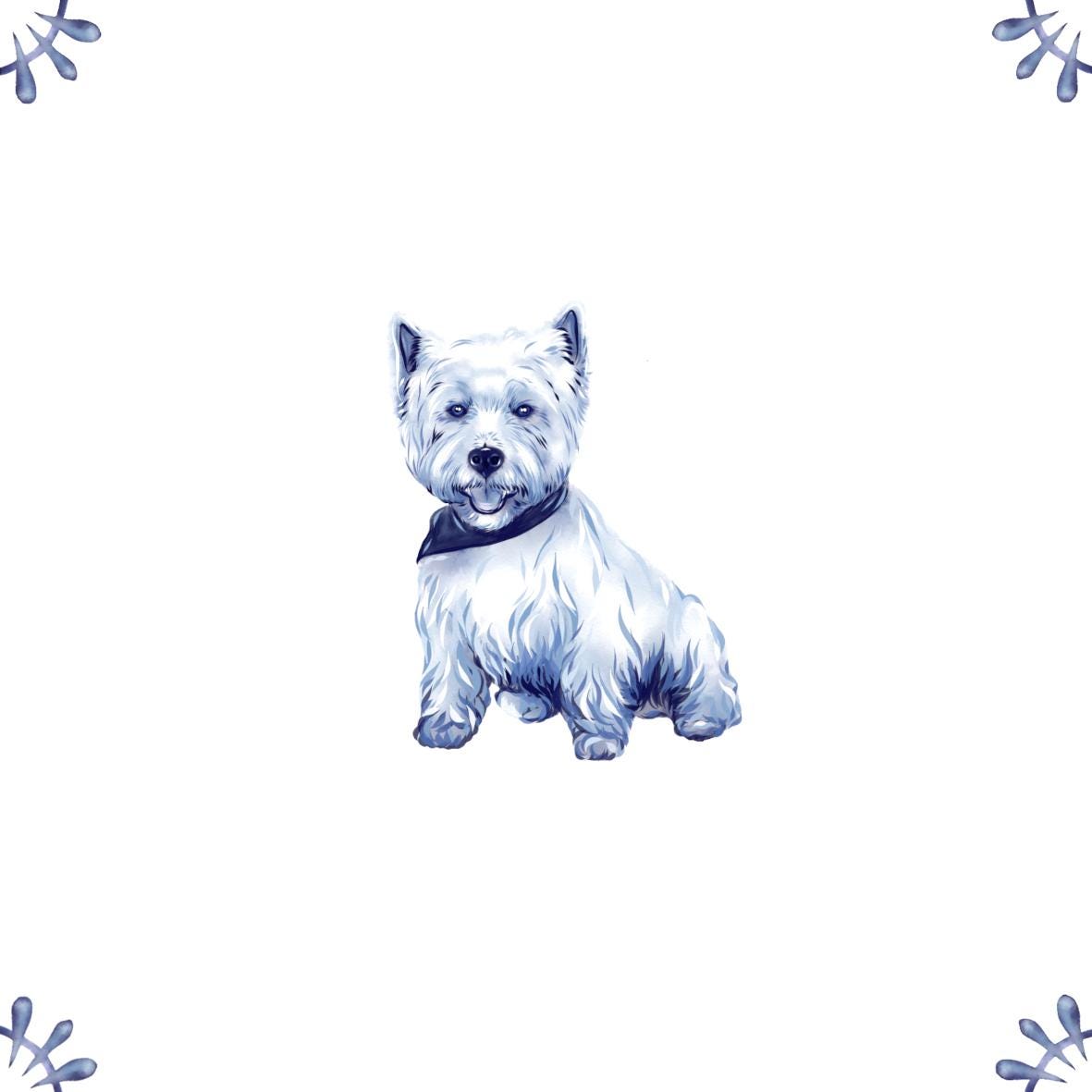 Delft Blue Ceramic Tile / Ornament- Unique Personalised Animal / Pet / House etc Tile︱Bathroom Tiles, Splashback, Modern Dutch Style