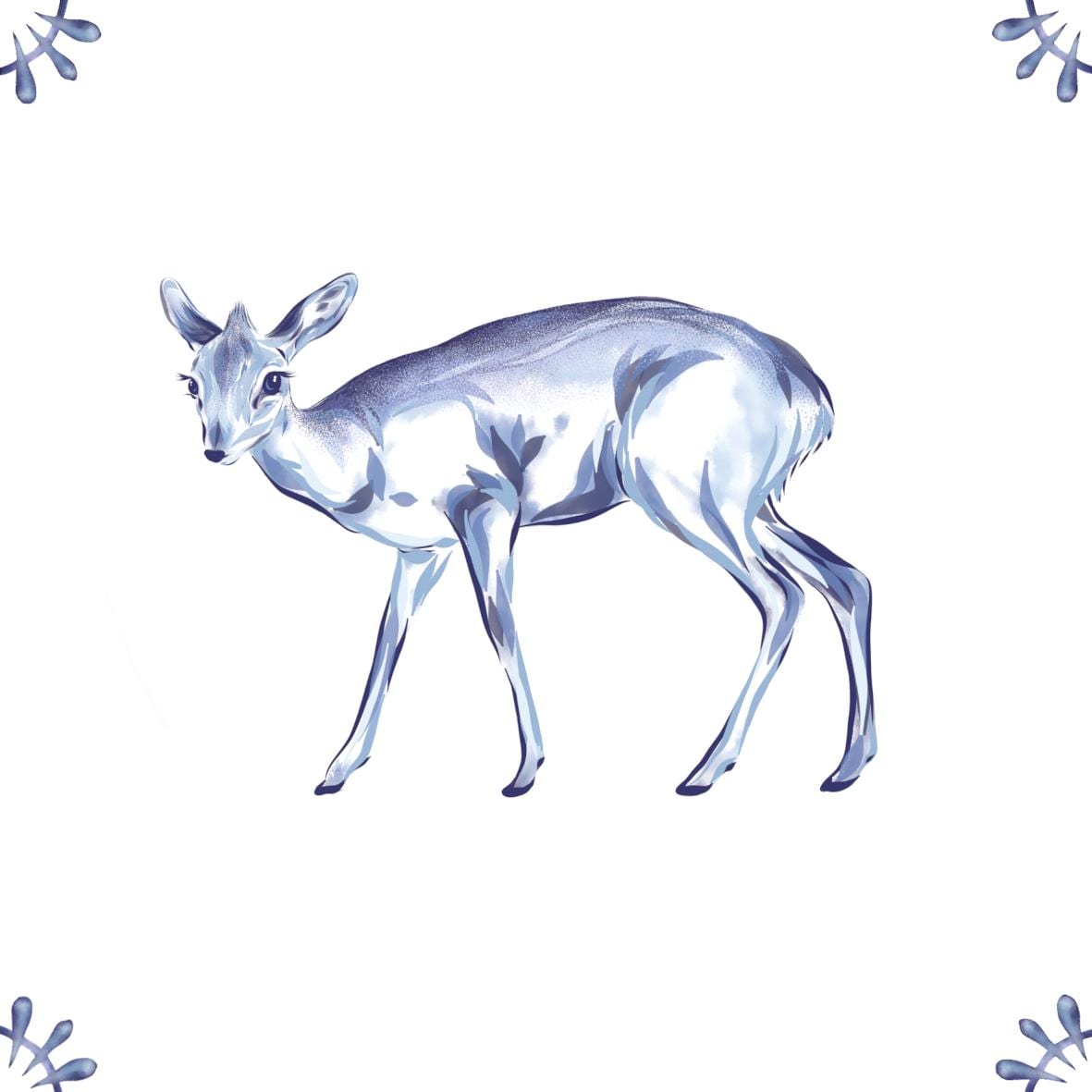 Delft Blue Ceramic Tile- Dik-Dik︱Bathroom Tile, Splashback, Kitchen Tiles, Modern Dutch Style