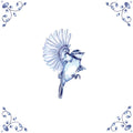 Delft Blue Ceramic Tile- Blue Tit︱Bathroom Tile, Splashback, Kitchen Tiles, Modern Dutch Style