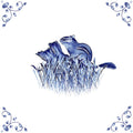 Delft Blue Ceramic Tile- Chipmunk︱Bathroom Tile, Splashback, Kitchen Tiles, Modern Dutch Style