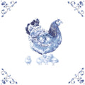 Delft Blue Ceramic Tile- Hen and Chicks︱Bathroom Tile, Splashback, Kitchen Tiles, Modern Dutch Style