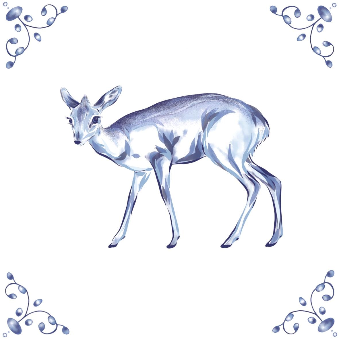 Delft Blue Ceramic Tile- Dik-Dik︱Bathroom Tile, Splashback, Kitchen Tiles, Modern Dutch Style