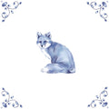 Delft Blue Ceramic Tile- Fox︱Bathroom Tile, Splashback, Kitchen Tiles, Modern Dutch Style