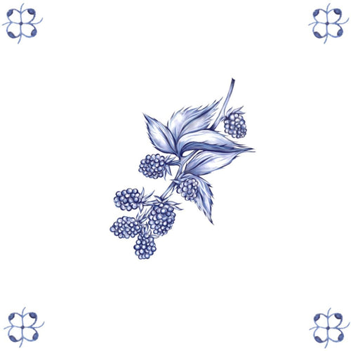 Delft Blue Ceramic Tile- Blackberry︱Bathroom Tile, Splashback, Kitchen Tiles, Modern Dutch Style