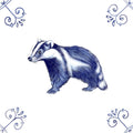 Delft Blue Ceramic Tile- Badger︱Bathroom Tile, Splashback, Kitchen Tile, Modern Dutch Style