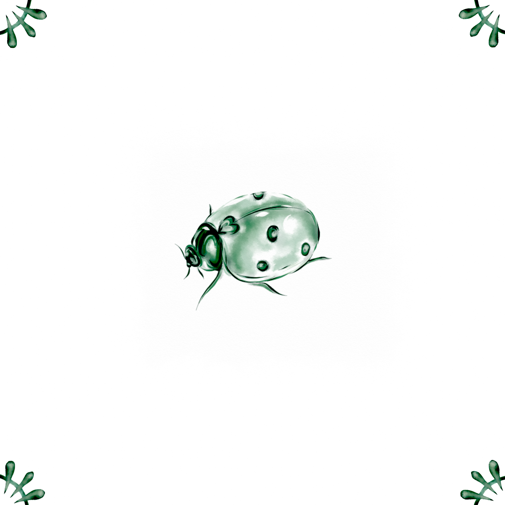 Delft Blue Ceramic Tile- Ladybird︱Bathroom Tile, Splashback, Kitchen Tiles, Modern Dutch Style