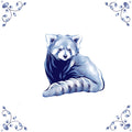 Delft Blue Ceramic Tile- Red Panda︱Bathroom Tile, Splashback, Kitchen Tiles, Modern Dutch Style