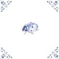 Delft Blue Ceramic Tile- Ladybird︱Bathroom Tile, Splashback, Kitchen Tiles, Modern Dutch Style