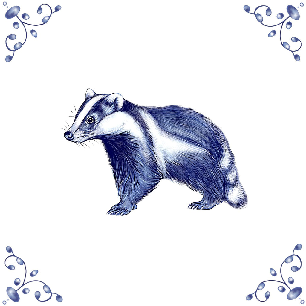 Delft Blue Ceramic Tile- Badger︱Bathroom Tile, Splashback, Kitchen Tile, Modern Dutch Style