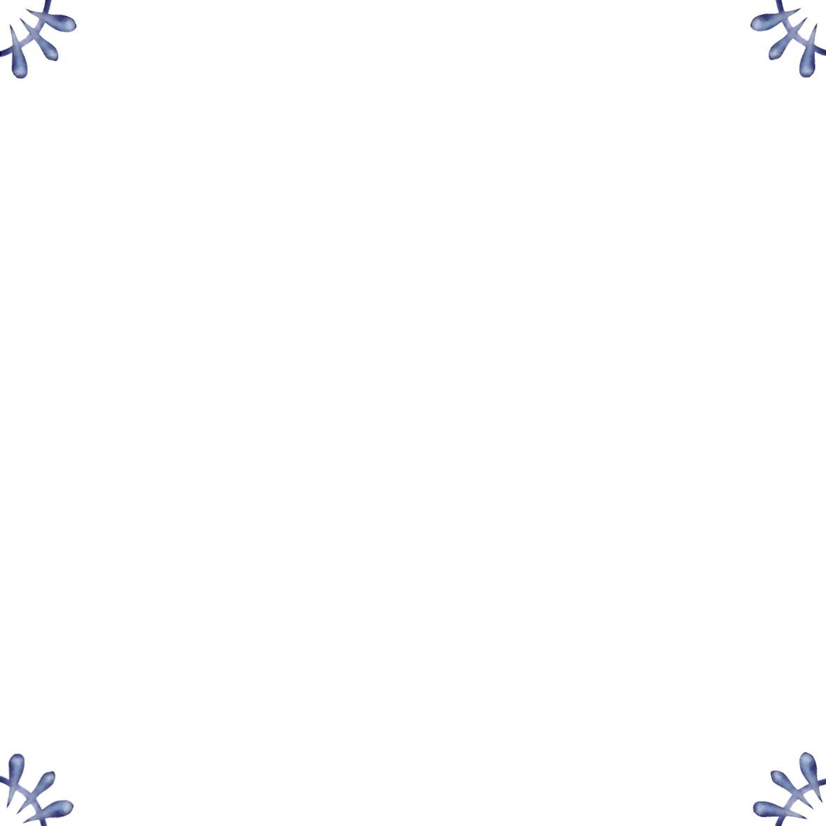 Delft Blue Ceramic Tile- Tile Corners Plain Blank︱Bathroom Tile, Splashback, Kitchen Tiles, Modern Dutch Style