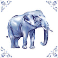 Delft Blue Ceramic Tile- Asian Elephant︱Bathroom Tile, Splashback, Kitchen Tiles, Modern Dutch Style