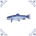 Delft Blue Ceramic Tile- Brook Trout︱Bathroom Tile, Splashback, Kitchen Tiles, Modern Dutch Style