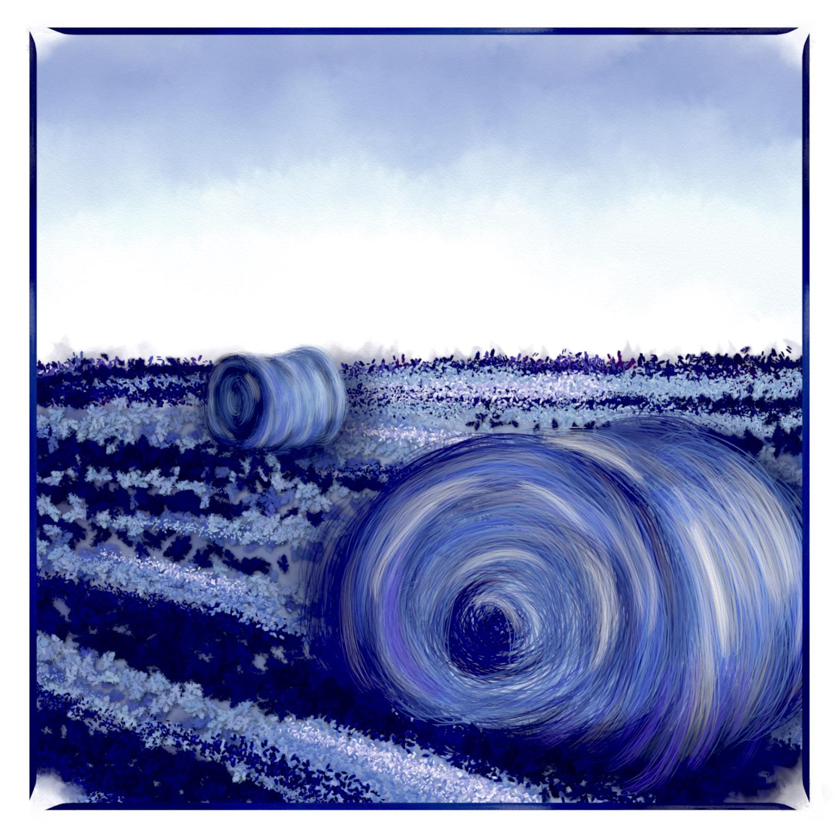 Delft Blue Ceramic Tile- Hay Bale Farm Scene︱Bathroom Tile, Splashback, Kitchen Tiles, Modern Dutch Style