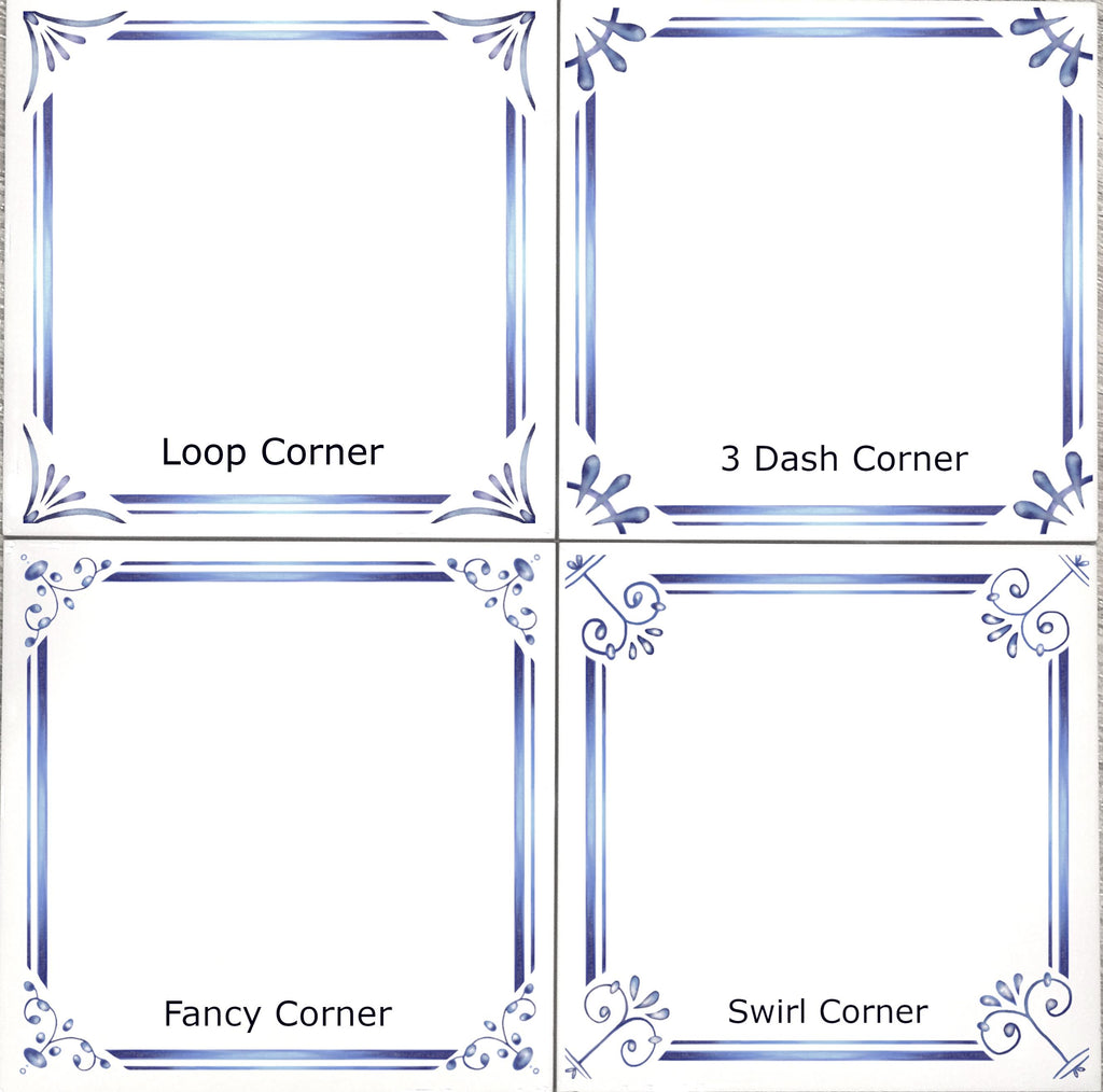 Choose your Coaster Set︱Set of Four︱Delft Blue Ceramic Coaster︱Modern Dutch Style