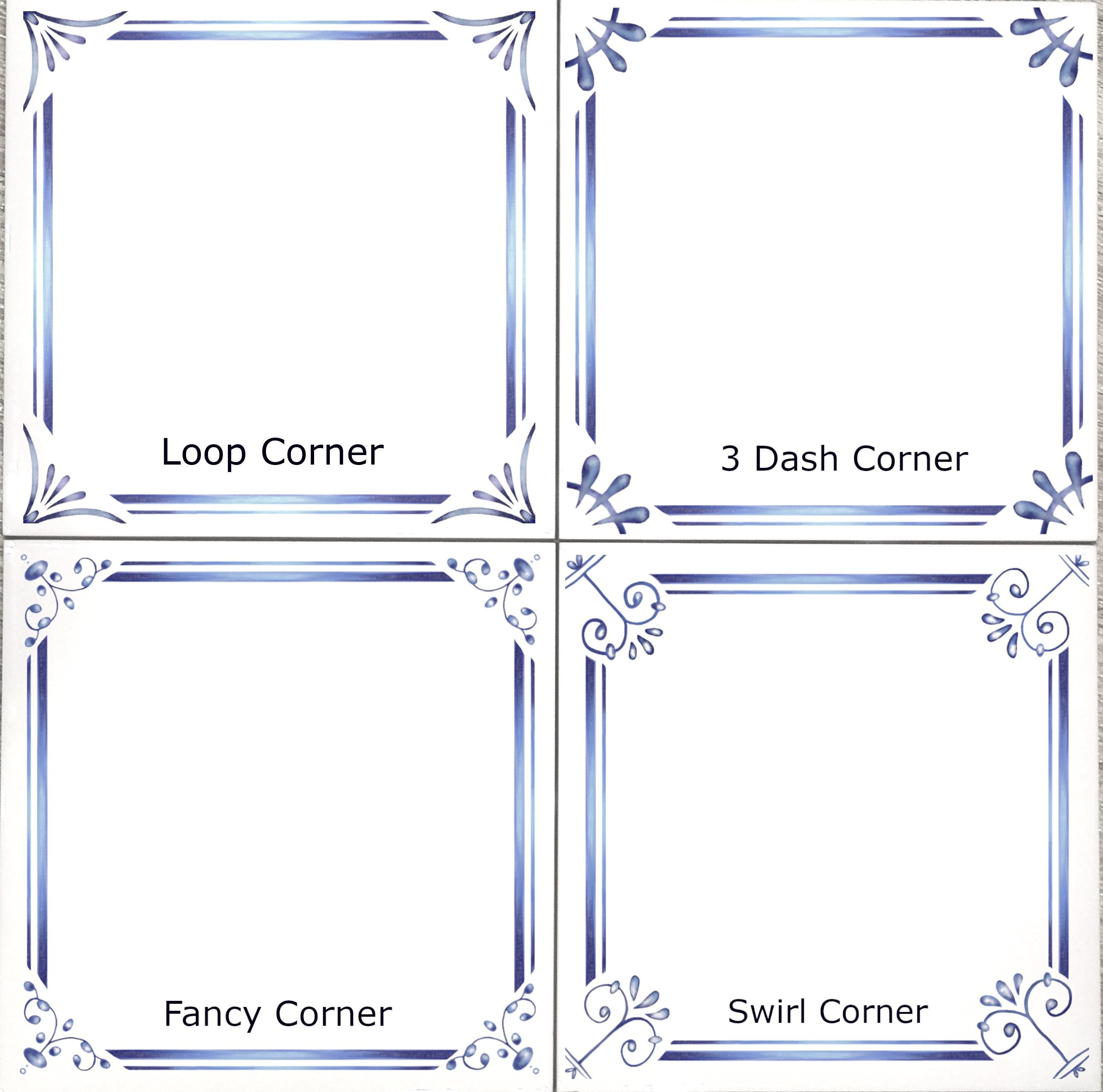 Choose your Coaster Set︱Set of Four︱Delft Blue Ceramic Coaster︱Modern Dutch Style