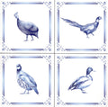 Choose your Coaster Set︱Set of Four︱Delft Blue Ceramic Coaster︱Modern Dutch Style