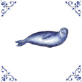 Delft Blue Ceramic Tile- Seal︱Bathroom Tile, Splashback, Kitchen Tiles, Modern Dutch Style