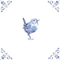 Delft Blue Ceramic Tile- Wren︱Bathroom Tile, Splashback, Kitchen Tiles, Modern Dutch Style