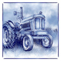 Delft Blue Ceramic Tile- Tractor Farm Scene︱Bathroom Tile, Splashback, Kitchen Tiles, Modern Dutch Style