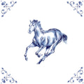 Delft Blue Ceramic Tile- Horse︱Bathroom Tile, Splashback, Kitchen Tiles, Modern Dutch Style