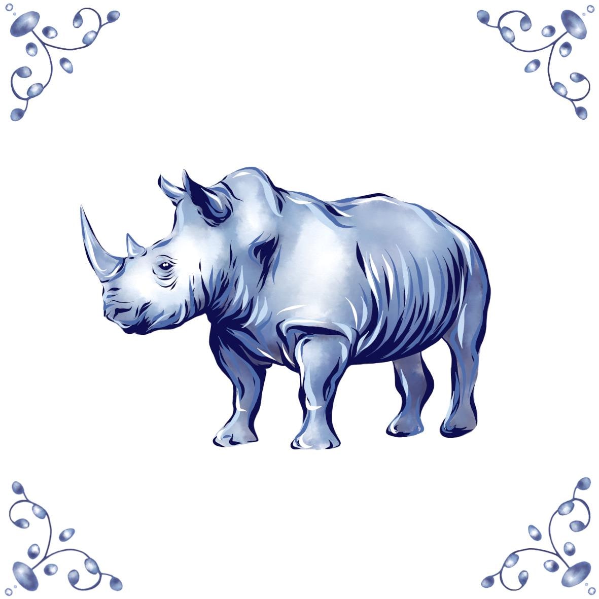Delft Blue Ceramic Tile- Rhino︱Bathroom Tile, Splashback, Kitchen Tiles, Modern Dutch Style