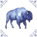 Delft Blue Ceramic Tile- Bison︱Bathroom Tile, Splashback, Kitchen Tiles, Modern Dutch Style