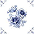 Delft Blue Ceramic Tile- Poppy︱Bathroom Tile, Splashback, Kitchen Tiles, Modern Dutch Style