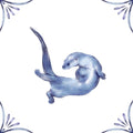 Delft Blue Ceramic Tile- Otter︱Bathroom Tile, Splashback, Kitchen Tiles, Modern Dutch Style