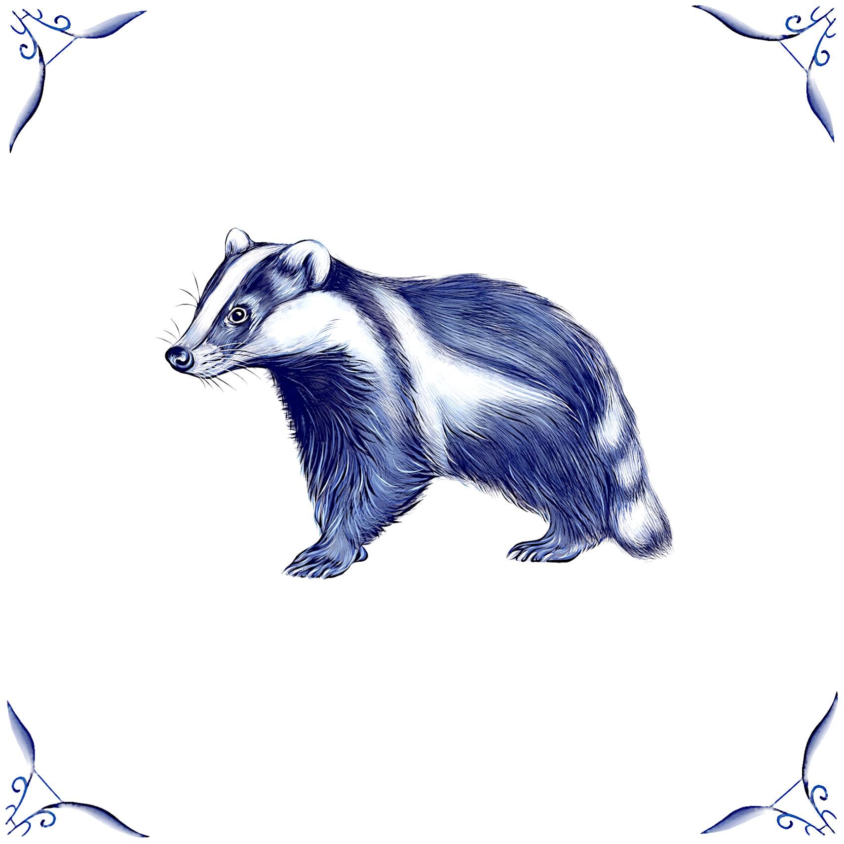 Delft Blue Ceramic Tile- Badger︱Bathroom Tile, Splashback, Kitchen Tile, Modern Dutch Style