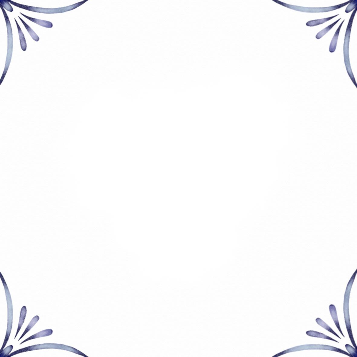 Delft Blue Ceramic Tile- Tile Corners Plain Blank︱Bathroom Tile, Splashback, Kitchen Tiles, Modern Dutch Style