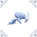 Delft Blue Ceramic Tile- Manatee︱Bathroom Tile, Splashback, Kitchen Tiles, Modern Dutch Style