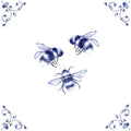 Delft Blue Ceramic Tile- Bees︱Bathroom Tile, Splashback, Kitchen Tiles, Modern Dutch Style