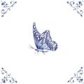 Delft Blue Ceramic Tile- Monarch Butterfly︱Bathroom Tile, Splashback, Kitchen Tiles, Modern Dutch Style