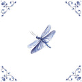 Delft Blue Ceramic Tile- Dragonfly︱Bathroom Tile, Splashback, Kitchen Tiles, Modern Dutch Style