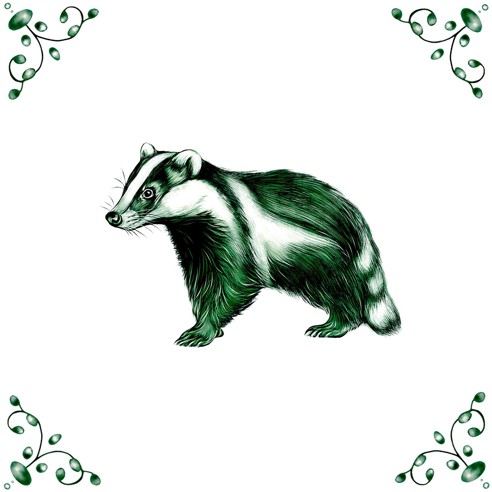 Delft Blue Ceramic Tile- Badger︱Bathroom Tile, Splashback, Kitchen Tile, Modern Dutch Style