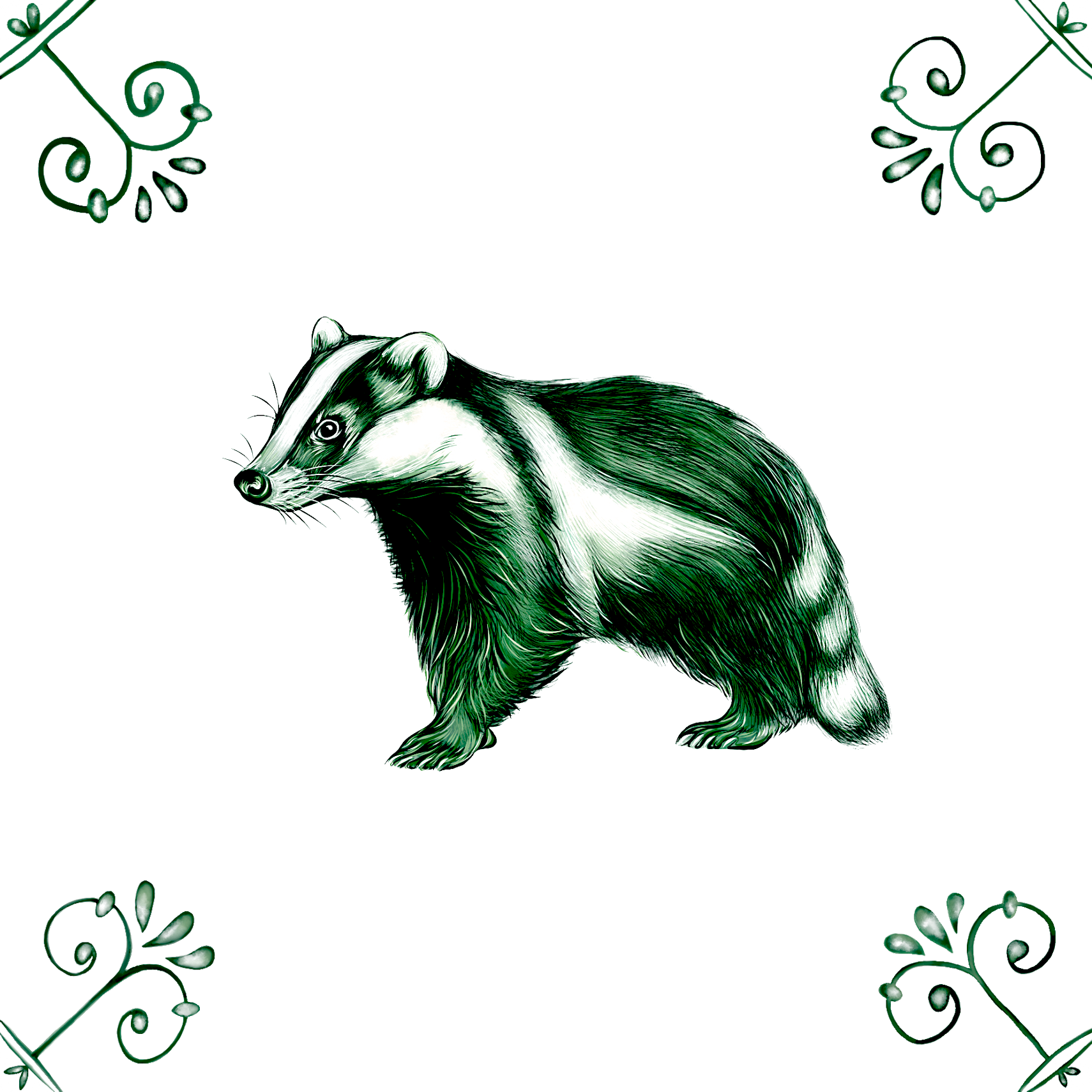 Delft Blue Ceramic Tile- Badger︱Bathroom Tile, Splashback, Kitchen Tile, Modern Dutch Style
