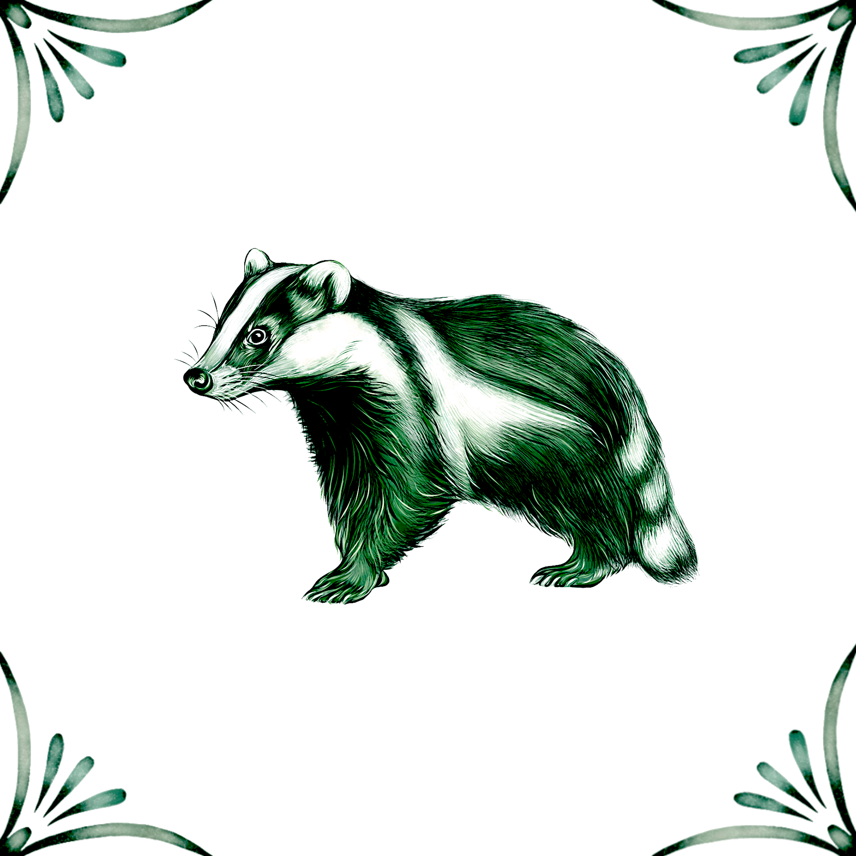 Delft Blue Ceramic Tile- Badger︱Bathroom Tile, Splashback, Kitchen Tile, Modern Dutch Style