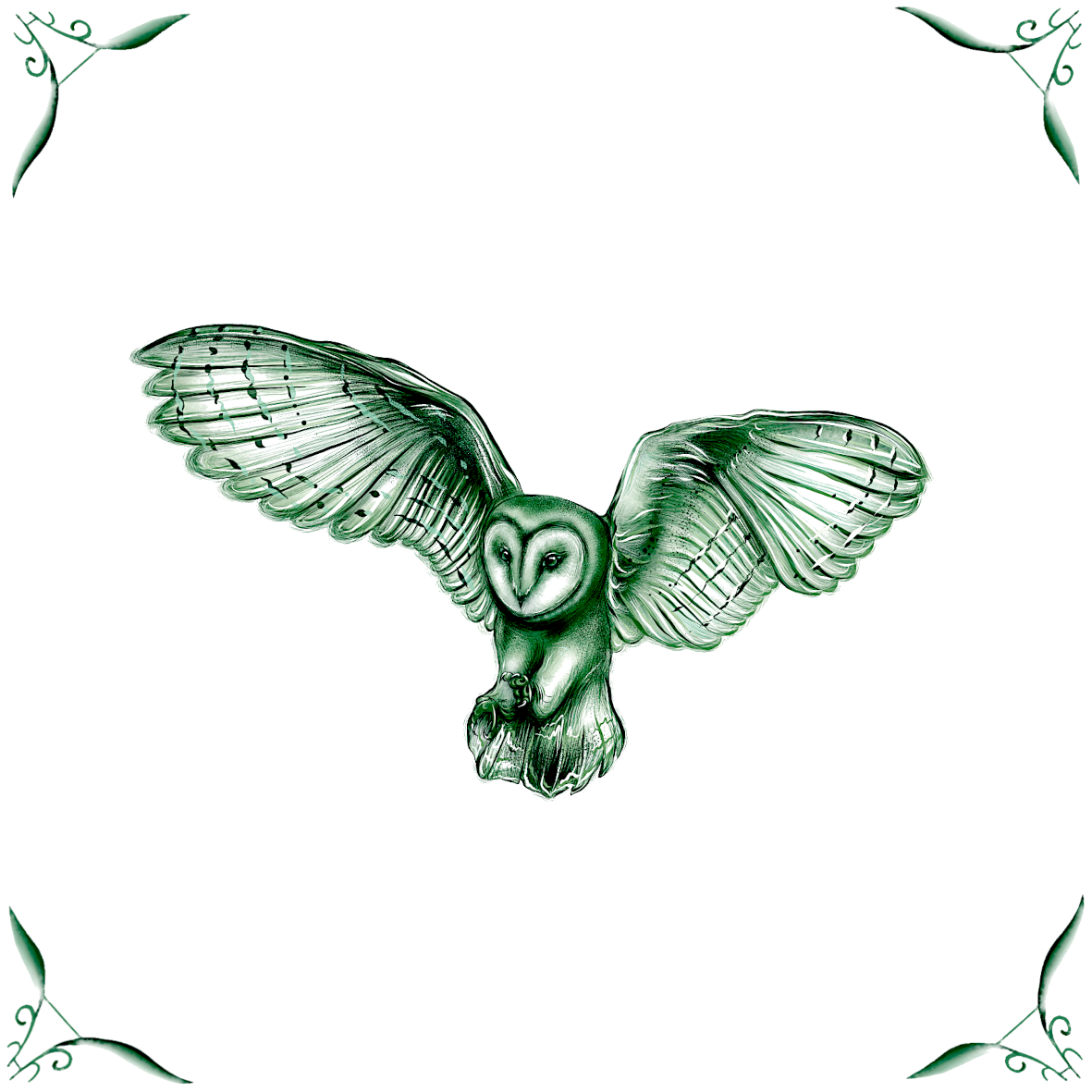 Delft Blue Detailed Barn Owl Ceramic Tile – Dutch Style Kitchen Decor