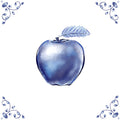 Delft Blue Ceramic Tile- Apple︱Bathroom Tile, Splashback, Kitchen Tiles, Modern Dutch Style