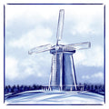 Delft Blue Ceramic Tile- Windmill Farm Scene︱Bathroom Tile, Splashback, Kitchen Tiles, Modern Dutch Style