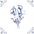 Delft Blue Ceramic Tile- Sweet Pea︱Bathroom Tile, Splashback, Kitchen Tiles, Modern Dutch Style