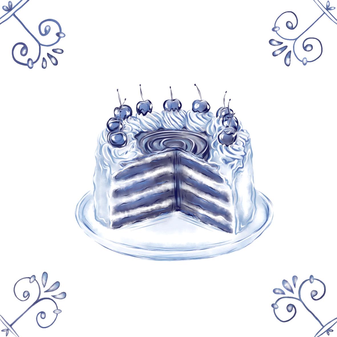 Delft Blue Ceramic Tile- Gateaux Cake︱Bathroom Tile, Splashback, Kitchen Tiles, Modern Dutch Style