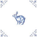 Delft Blue Ceramic Tile- Rabbit︱Bathroom Tile, Splashback, Kitchen Tiles, Modern Dutch Style