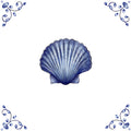 Delft Blue Ceramic Tile- Scallop Shell︱Bathroom Tile, Splashback, Kitchen Tiles, Modern Dutch Style