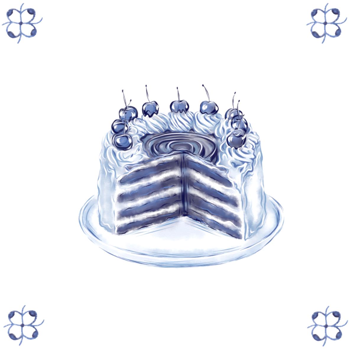 Delft Blue Ceramic Tile- Gateaux Cake︱Bathroom Tile, Splashback, Kitchen Tiles, Modern Dutch Style