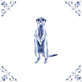 Delft Blue Ceramic Tile- Meerkat︱Bathroom Tile, Splashback, Kitchen Tiles, Modern Dutch Style