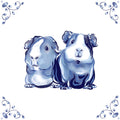 Delft Blue Ceramic Tile- Guinea Pigs︱Bathroom Tile, Splashback, Kitchen Tiles, Modern Dutch Style